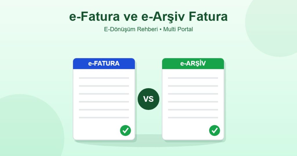 e-fatura ile e-arşiv fatura arasındaki farklar - elektronik belge karşılaştırması